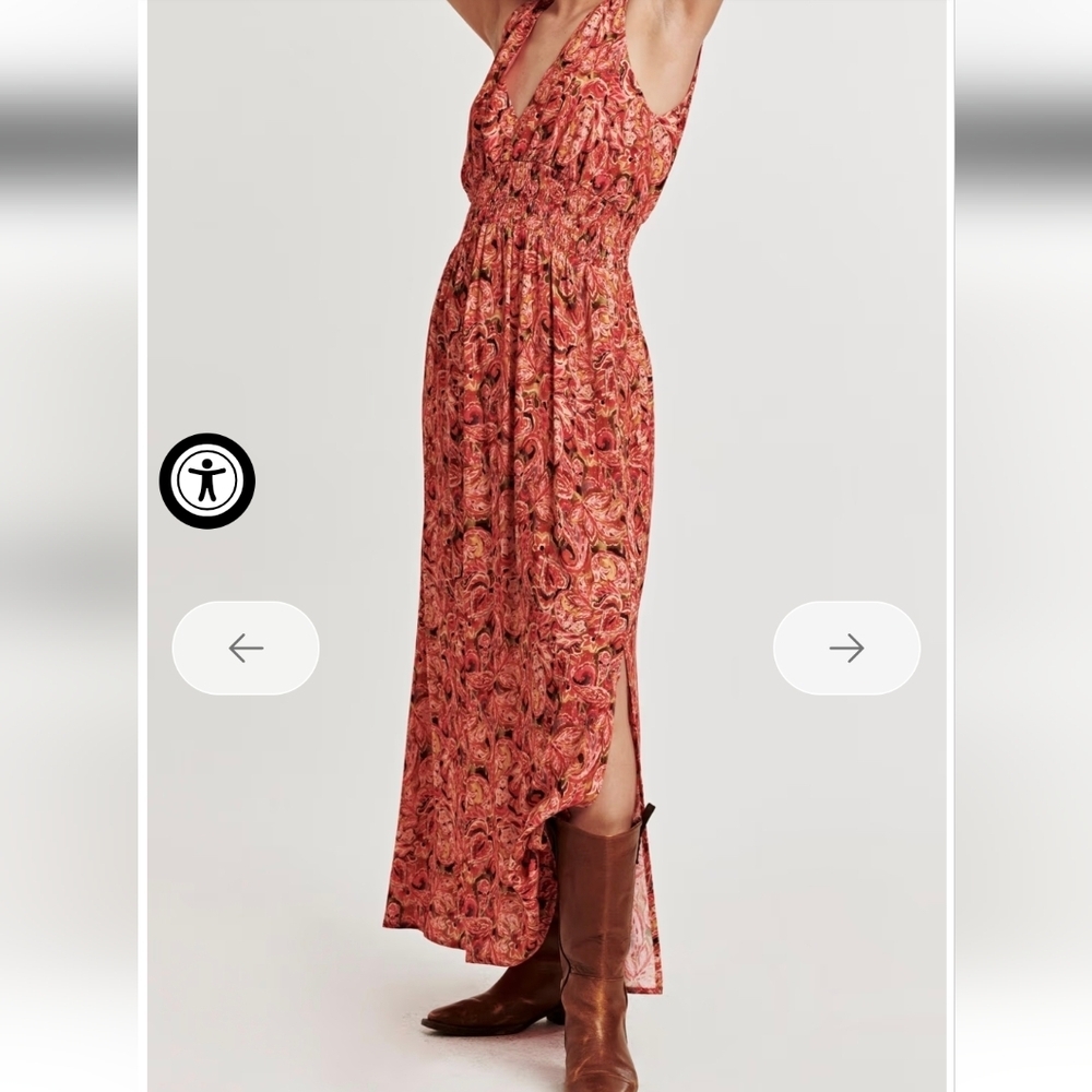 NWT DEAR JOHN ERIN NOVELTY DRESS Maxi Cottagecore Boho Paisley - Picture 3 of 10